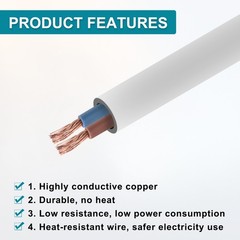 1PCS 9.84ft White DC Power Extension Cable 5.5mm x 2.1mm