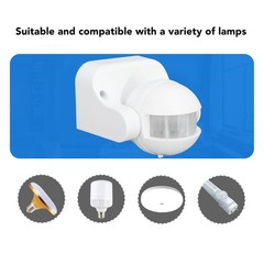 Wall Mounted PIR Motion Sensor Dusk To Dawn For LED Light (White)