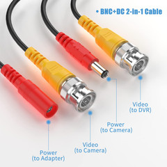65 Feet All-In-One BNC Video Extension Cable with Power DC Connector for Securit