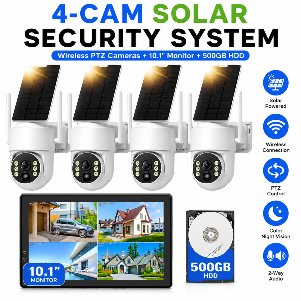CAMCAMP Wireless Color Security Camera System Solar Battery Powered 2-Way Audio
