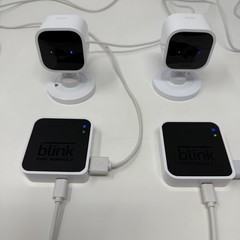 2 Blink Mini Plug in Smart Wired Camera W Sync Module 2 Set USB BSM00300U Tested