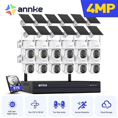 ANNKE 16CH NVR 4MP WIFI Solar Battery PT Color Security Camera System 2-Way Talk