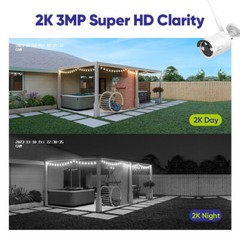 SANNCE 5MP 8CH NVR Wireless HD 3MP Two Way Audio Security Camera System Outdoor