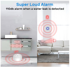 Wifi Water Leak Detector: 110Db Water Sensor Alarm with Triple Real-Time Alerts