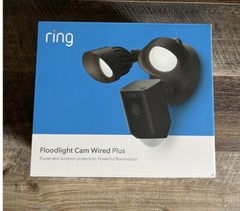 Ring Floodlight Cam Wired Plus, Motion Detection, Security Siren, Black