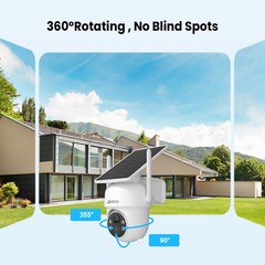 ANRAN 2K PTZ Solar Security Camera Outdoor 360°Wireless WiFi Battery Camera PIR