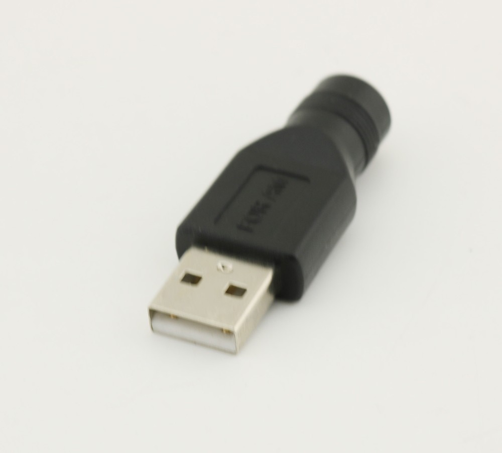 1pc USB 2.0 A Male To 5.5mm x 2.1mm Female 5V DC Power Supply Adapter Connector