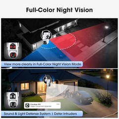 Solar Powered Security Camera System Wireless Outdoor Dual Lens 10CH NVR 500GB