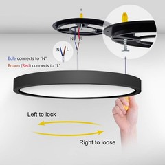 12 Inch 24W Flush Mount LED Ceiling Light Fixture, 12 Inch, Daylight White