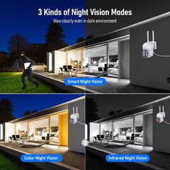 10CH WiFi Wireless Security Night Vision Camera System with Monitor PT 10X Zoom
