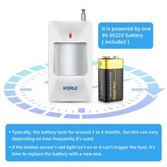 KERUI 433MHz Wireless PIR Detector Motion Sensor For Home Intruder Alarm System