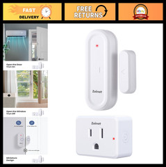 Wireless Door Sensor Outlet Plug Kit – Mini Contact Window Sensor, 130ft Range,