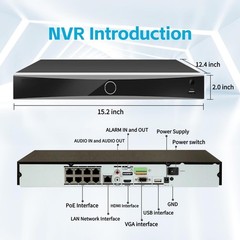 Original New 8CH 8PoE 1U 2 SATA NVR US Stock No HDD Indoor