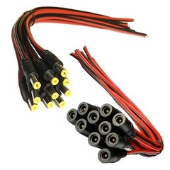 Lot 18AWG DC Power Pigtail Cable Plug 12V 5A Male & Female Pack 2.1mm x 5.5mm