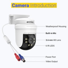 ANNKE 5MP 3K Lite 8CH DVR 350° Pan&Tilt 1080P Video CCTV Security Camera System