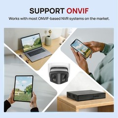 Vikylin 4K 8MP 4MP Panoramic Dual Lens Full Color IR IP Camera POE ONVIF NDAA