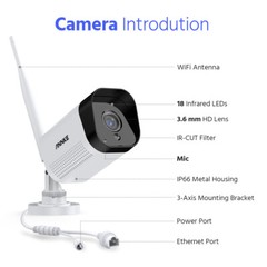 ANNKE Wireless 8CH 5MP NVR 3MP Security IP Camera System Two Way Audio Recording