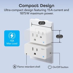 Geeni Smart Plug Mini WiFi Outlet 4-Pack – Alexa & Google Home Compatible