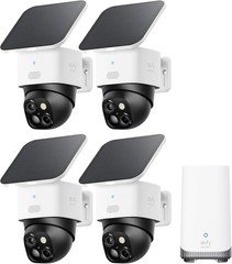 eufy Security SoloCam S340 4-Cam Kit (HomeBase S380), Solar Security Camera
