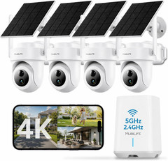 4K Ultra HD Solar Security Cameras Wireless Outdoor, No Subscription Required, H