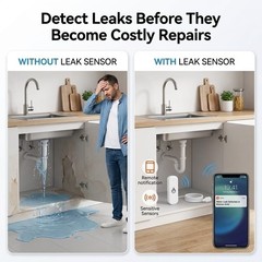 WiFi Water Leak Sensor Flood Detector Alarm Smart Home Water Leakage Alert Syste