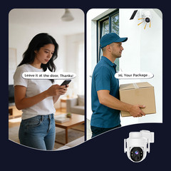 4Pcs Wireless Security Camera System Outdoor WiFi Pan/Tilt Solar Battery Powered
