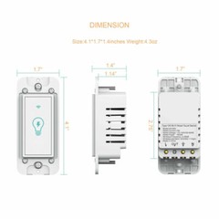 Micmi Smart Switch WIFI Light Wall Works with Alexa Google Home IFTTT smart life
