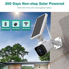 4MP Solar Battery Powered Wireless Security Camera System PIR Detect Protection