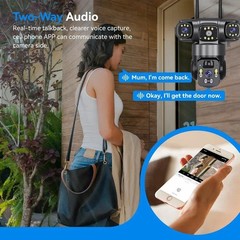 2X V380PRO 3 Lens 6MP Solar Home Security Camera Outdoor Wifi Wireless PTZ CCTV