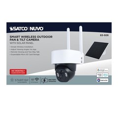 Satco 65-926 Starfish SMART WiFi Outdoor Pan & Tilt Camera -Optional Solar Panel