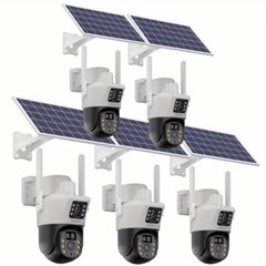 5PCS WiFi 4MP+4MP Wireless Solar Power PTZ Camera Security CCTV Surveillance