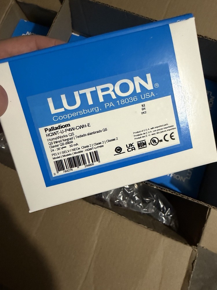 Lutron HQWT-U-P4W-WH Homeworks QS Wired Palladiom Keypad