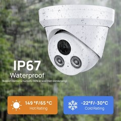 VIKYLIN 8MP IR Night Vision Turret IP Camera 4K MIC WDR POE White/Black Optional