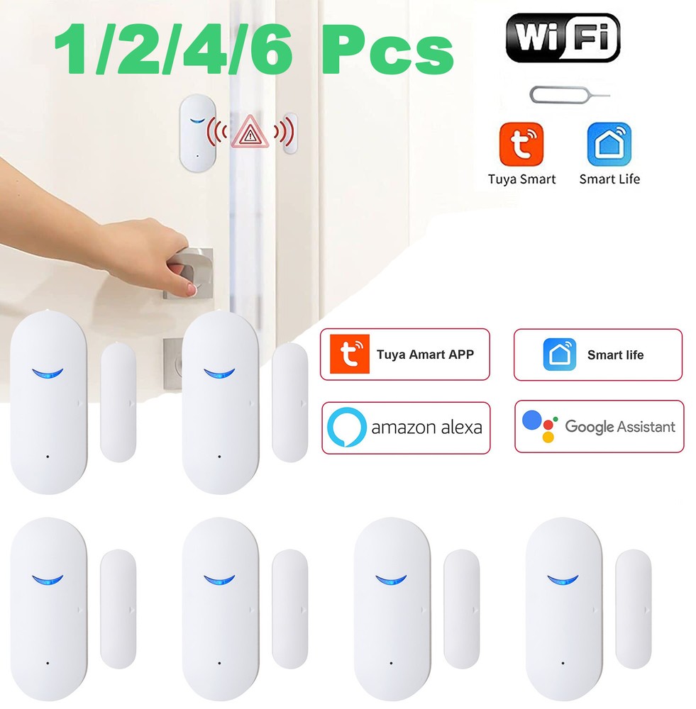 WiFi Smart Door Window Sensor Detector Safe Alarm for Alexa Google Home Lot
