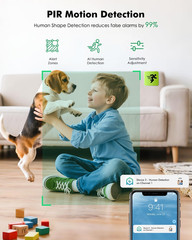 Battery Powered Indoor Camera Wireless 2 Pack, PTZ Pet Camera with 6000Mah Recha