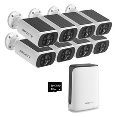 10CH NVR Solar Wireless Security Camera System Kit 4MP Outdoor Motion Alert IP65