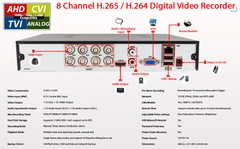1080p Security CCTV Dome Camera System Set 8 pcs 1080p 4TB HDD cable power box