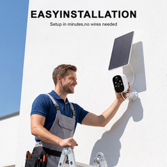 2PK Wireless Solar Camera 3MP WiFi Home Security Camera Battery Powered SD/Cloud