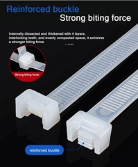 100-Pack Wholesale Nylon Cable Ties |Self-Locking Cable Ties 4×200 mm, 3.6 mm US