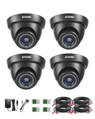 ZOSI 4 Pack 1080P 1920TVL HD-TVI Dome Cameras,Night Vision,2MP Indoor Outdoor…