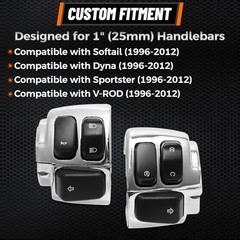 Motorcycle Handlebar Control Switch Kit 1 Inch (25mm) Left and Right |