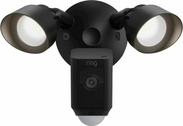 Ring Floodlight Cam Wired Plus Outdoor Wired Full HD Surveillance Camera – Black