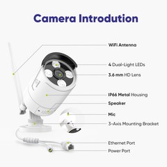 SANNCE 3MP Security Camera System Wireless Outdoor Wifi Audio CCTV 8CH 5MP NVR