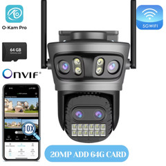 20MP Wifi Camera Outdoors 10K HD Three Lens Security Camera 5G PTZ IP Camera 10X