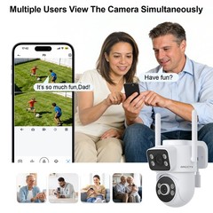 ARCCTV 4MP Security Camera Outdoor Wireless WiFi PTZ Home Dual Lens Camera Audio