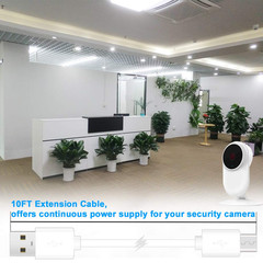 SCOVEE 2-Pack 10FT USB Power Extension Cable for Wyze Cam,Wyzecam Pan,Yi Home Ca