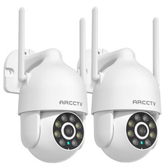 ARCCTV 2K 2-Pack Dual-Bands WiFi6 Security Camera Wired Home CCTV – Color Night