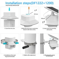 Pipe/Rod Mounting & Sun Rain Shade Cover for eufy SoloCam E30,4G LTE Cam S330