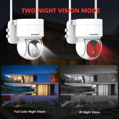 Powerful 1080P HD Wifi Solar Security Camera Full Color Night Vision IP66, ICSee