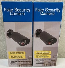 4-Pack Fake Security CCTV Camera Dummy Camera Flashing Red LED Light Black White